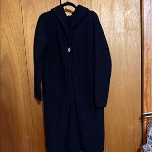 Black long cardigan and beige cardigan